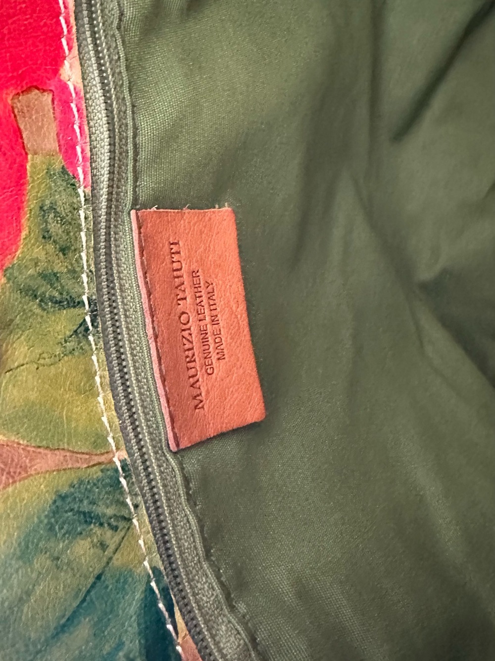 Maurizio Taiuti Floral Pink and Green Shoulder Bag - Picture 2 of 13